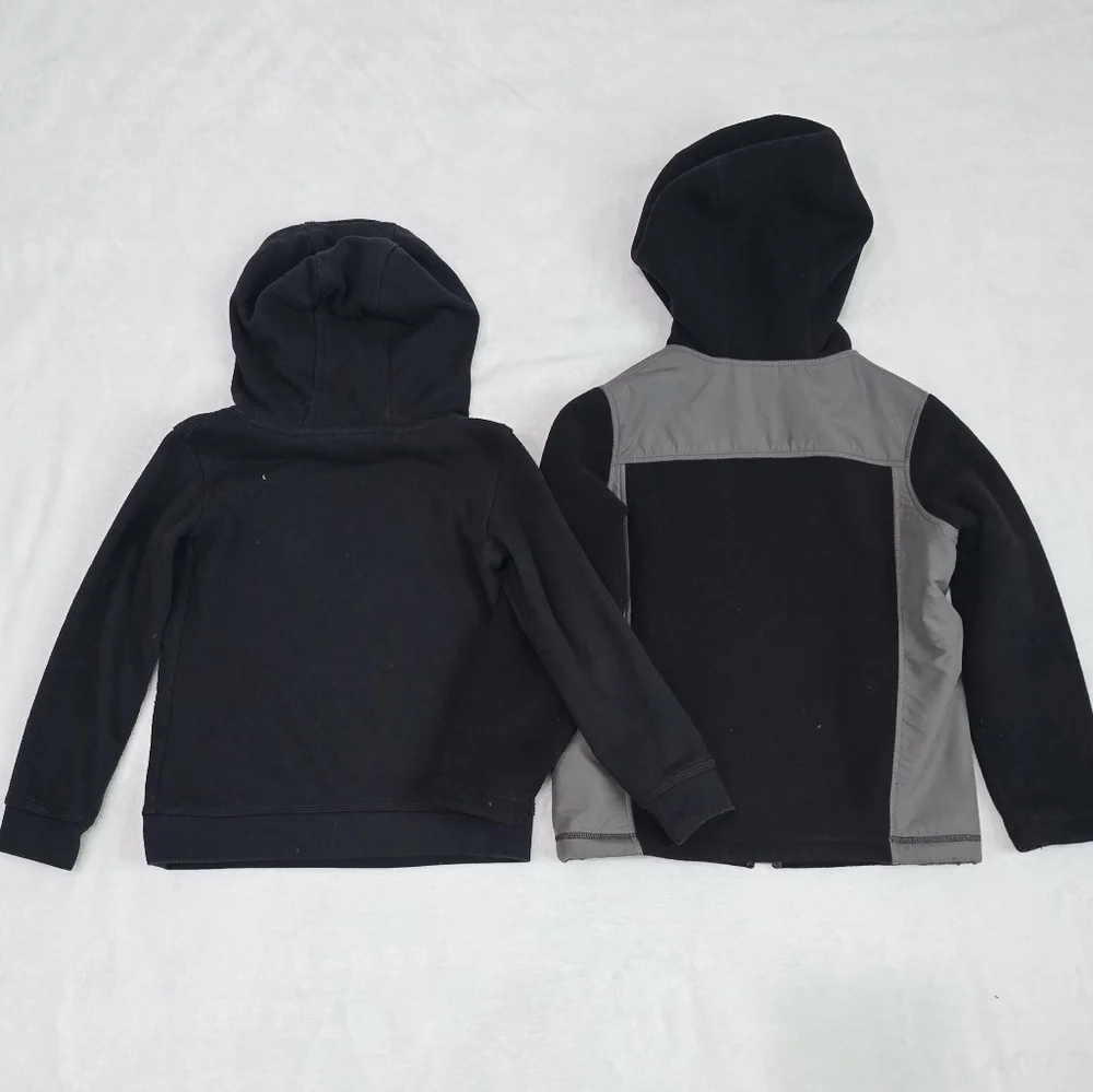 Boy's Nike Therma Hoodie Sweatshirt & Lands End Fleece Jacket Size 5-6 Spellout